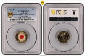 2022-C $2 Remembrance Day Colorized First Strike MS67