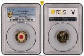 2022-C $2 Remembrance Day Colorized First Strike MS67