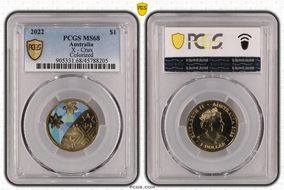 2022 $1 Great Aussie Coin Hunt - 'X' Crux - Colorized MS68