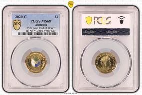 2020-C $2 75th Ann End of WWII Colorized MS68