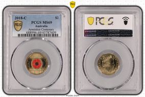 2018-C $2 Armistice Centenary Colorized MS69