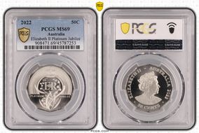 2022 50C Elizabeth II Platinum Jubilee MS69