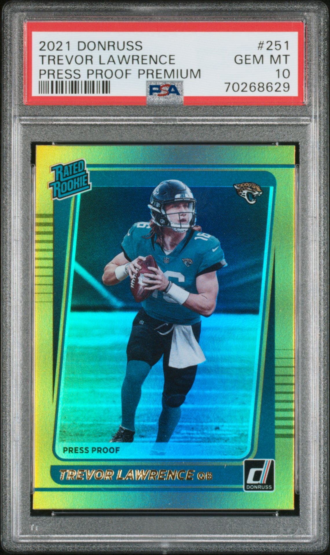 2021 Panini Donruss Trevor Lawrence #251 (Press Proof Premium) Gem Mt 10 front