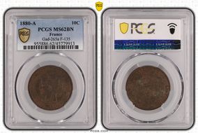 1880-A 10C Gad-265a F-135 MS62BN