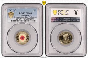 2022-C $2 Remembrance Day Colorized MS68