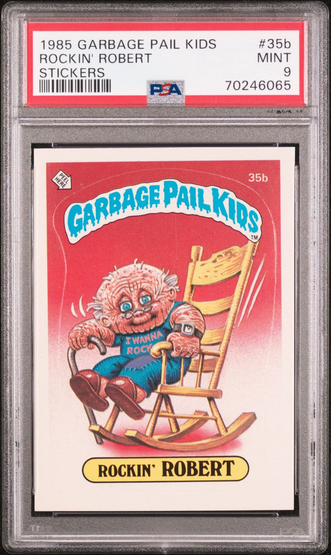 1985 Topps GARBAGE PAIL KIDS STICKERS GLOSSY #35B Rockin' Robert front