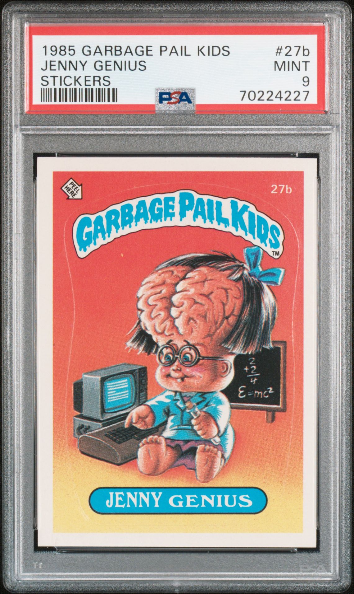1985 Topps GARBAGE PAIL KIDS STICKERS #27B Jenny Genius front