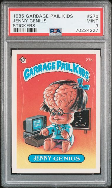 1985 Topps GARBAGE PAIL KIDS STICKERS STICKERS #27B Jenny Genius front