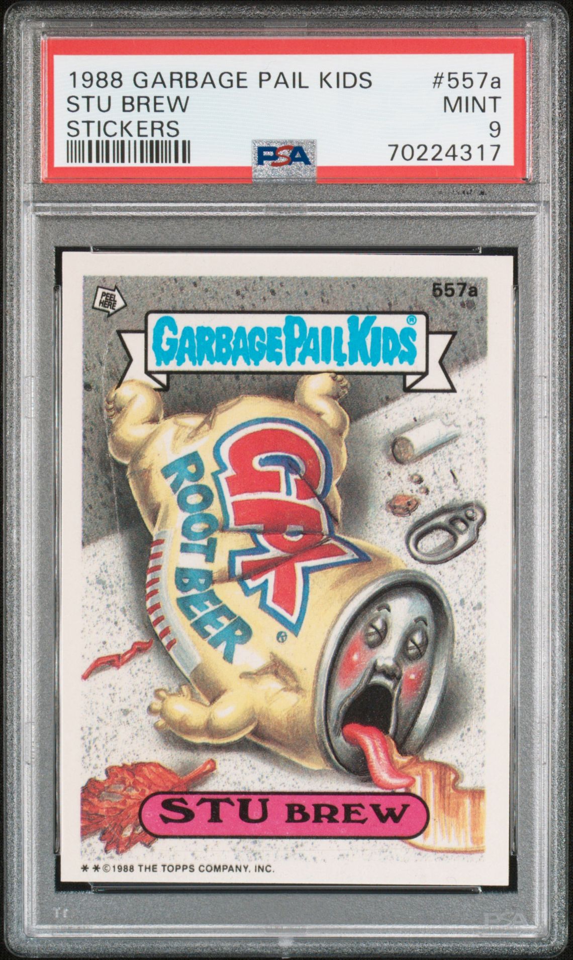 1988 Topps GARBAGE PAIL KIDS STICKERS #557A Stu Brew front