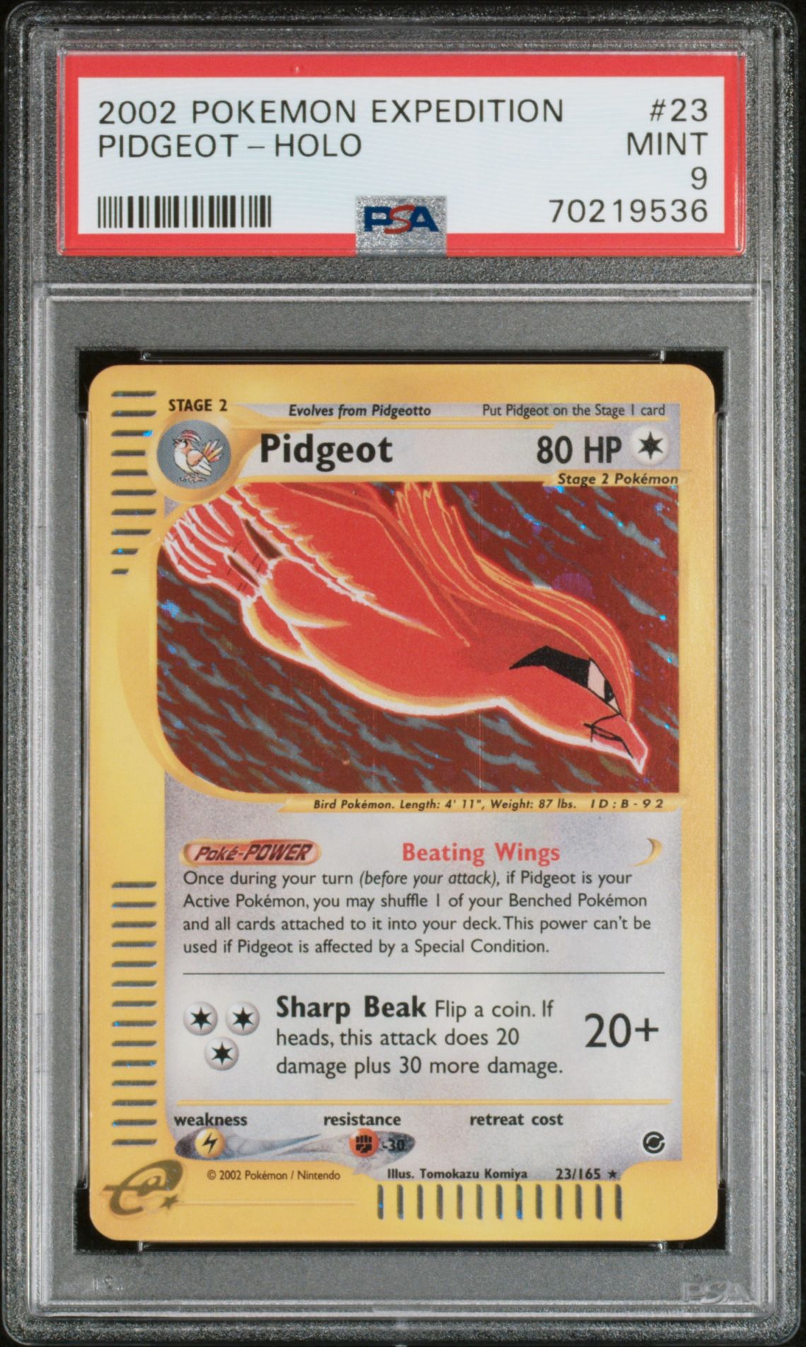 2002 Pokemon Expedition Base Set Holo #23 Pidgeot-Holo front
