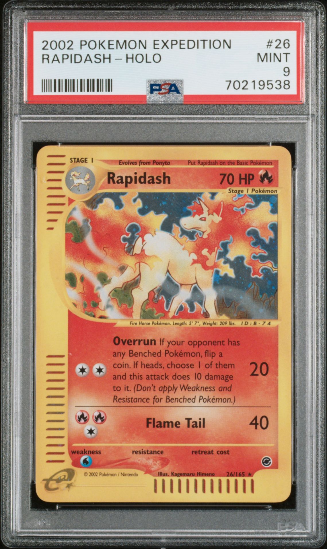 2002 Pokemon POKEMON EXPEDITION #26 Rapidash-Holo front
