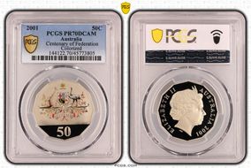 2001 50C Centenary of Federation Colorized PR70DCAM