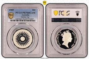 1989 50C Jubilee Ag PR70DCAM