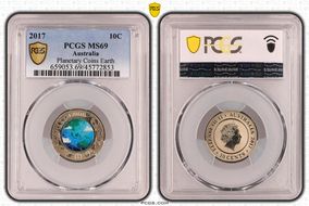2017 10C Planetary Coins Earth Colorized MS69