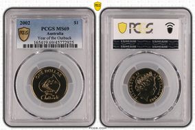 2002 $1 Year of the Outback MS69