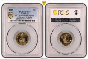2018 $2 50 Yrs Decimal Currency 30th Ann. $2 Coin MS67