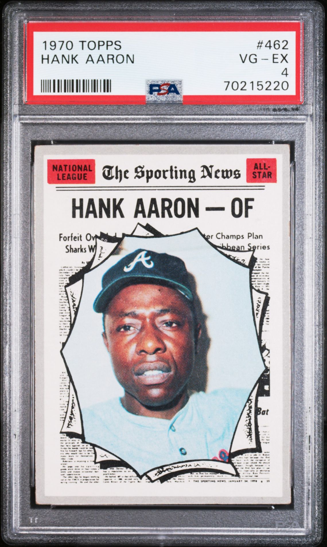 1970 Topps Hank Aaron #462 Vg-Ex 4 front