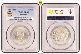1957(m) Florin KM-60 Ag PR66