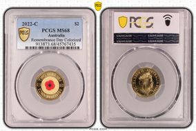 2022-C $2 Remembrance Day Colorized MS68