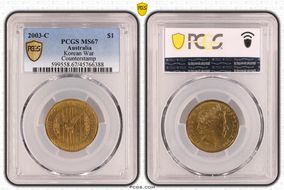 2003-C $1 Korean War Counterstamp MS67