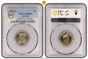 2021-C $2 Ambulance Service Colorized MS68