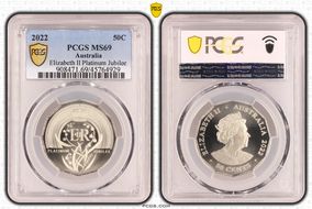 2022 50C Elizabeth II Platinum Jubilee MS69