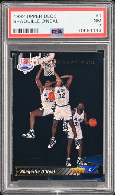 Lot - (NM) 1992-93 Upper Deck Shaquille O'Neal Rookie #1 Basketball Card -  HOF - Orlando Magic