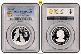2023-P 50C Year of the Rabbit 1/2oz Ag PR70DCAM