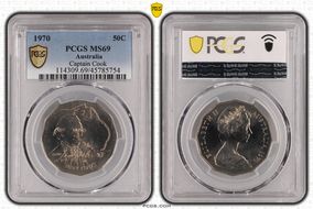 1970 50C Captain Cook MS69