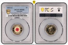 2022-C $2 Remembrance Day Colorized MS68