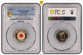 2022-C $2 Remembrance Day Colorized First Strike MS67
