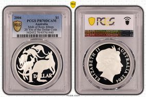 2004 $1 Mob of Roos 40mm 20 Yrs of the Dollar Coin PR70DCAM