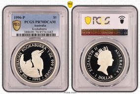 1996-P $1 Kookaburra Ag PR70DCAM
