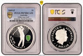 2005-P $1 100th Ann Golf PR70DCAM
