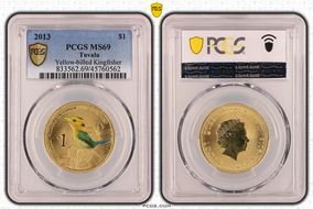 2013 $1 Yellow-billed Kingfisher MS69