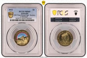 2022 $1 200 Year Royal Agr. Society Colorized MS69