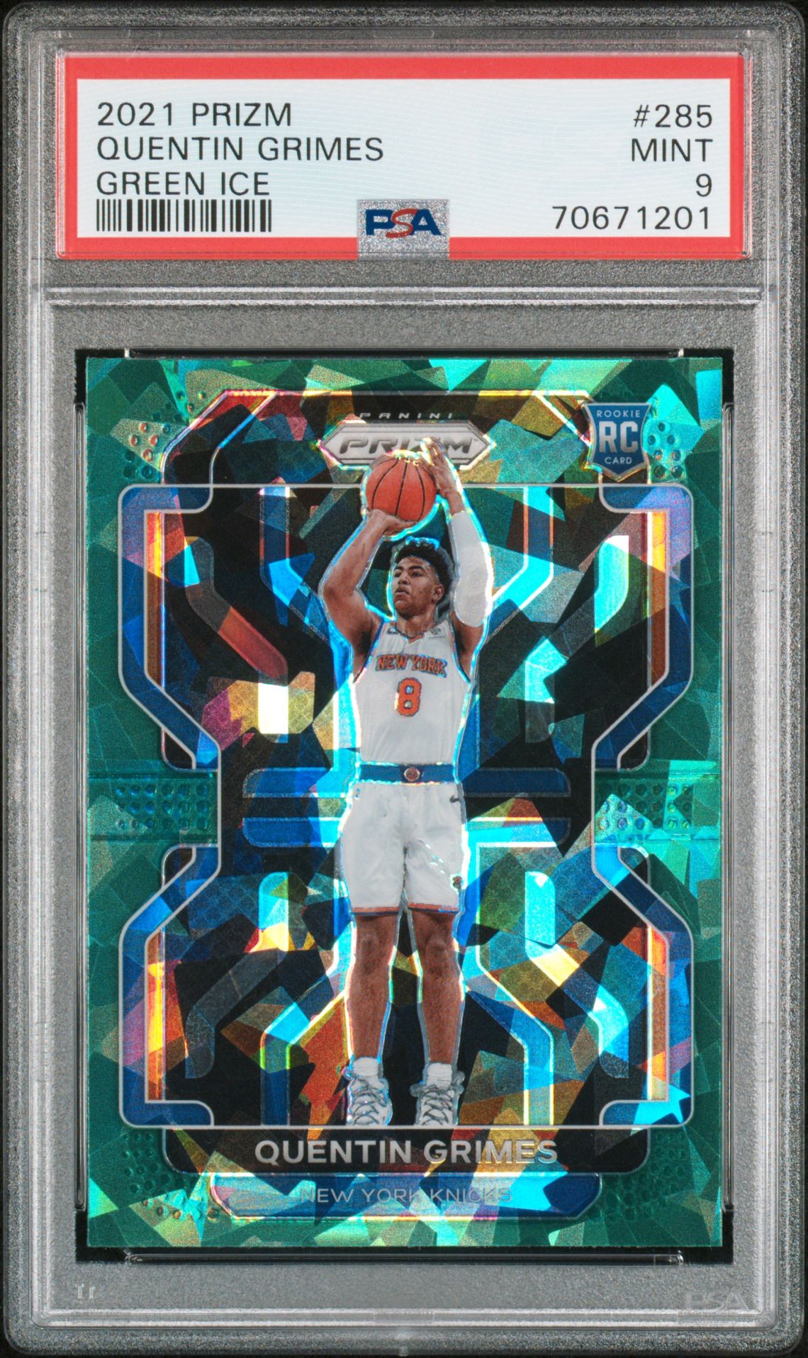 2021 Panini PANINI PRIZM GREEN ICE #285 Quentin Grimes front