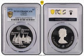 1973 $5 Sailboats PR66DCAM