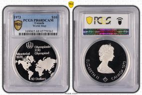 1973 $10 World Map PR68DCAM