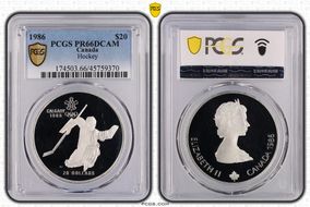 1986 $20 Hockey PR66DCAM