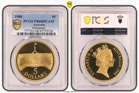 1988 $5 Parliament PR68DCAM