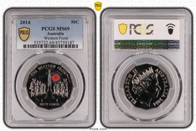 2014 50C Western Front Colorized MS69