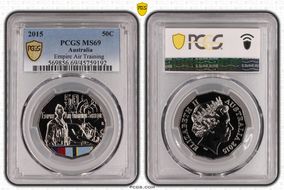 2015 50C Empire Air Training Scheme Colorized MS69