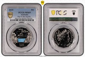 2015 50C War in the Pacific Colorized MS69