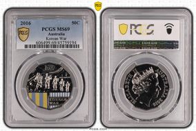 2016 50C Korean War Colorized MS69