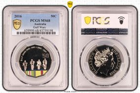 2016 50C Gulf Wars Colorized MS68