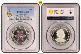 2022 50C Christmas Beetles Colorized MS69