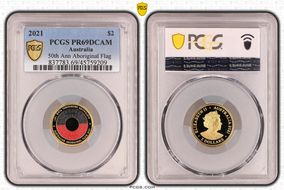 2021 $2 50th Ann Aboriginal Flag Colorized PR69DCAM