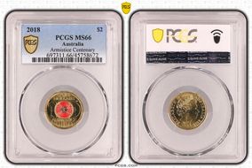 2018 $2 Armistice Centenary Colorized MS66