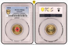 2018 $2 Armistice Centenary Colorized MS66